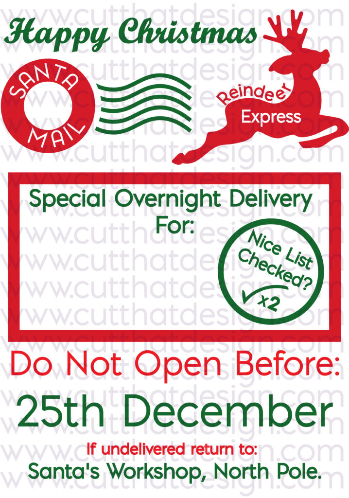Free Santa Sack with space for personalisation SVG, DXF & PNG