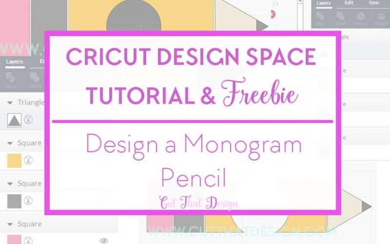 Design a Monogram Pencil in Cricut Design Space + Free SVG & DXF File.