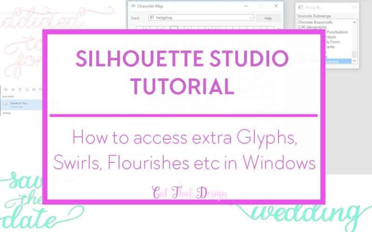 How to access extra Glyphs, Swirls, Flourishes etc, in Silhouette Studio