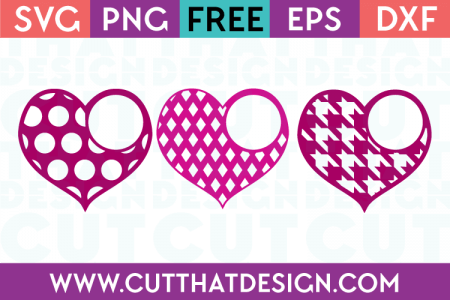 Download Free SVG Cutting Files | Patterned Monogram Heart Designs ...