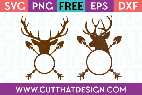 Deer Head Arrow Monogram Designs Set