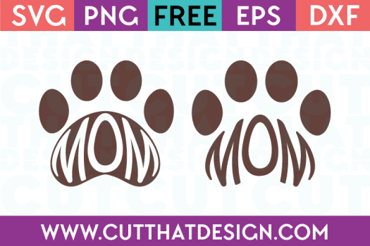 Free Mom Paw Print SVG Files