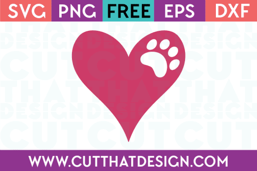 SVG Paw Print Heart Free Download