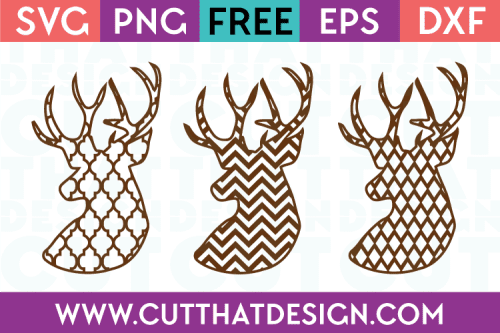 Deer Heads Patterned SVG Cut Files