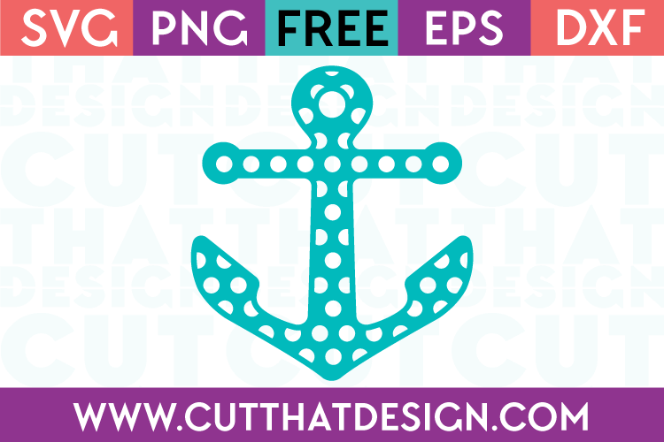 Free Polka Dot Patterned Anchor SVG Cut File