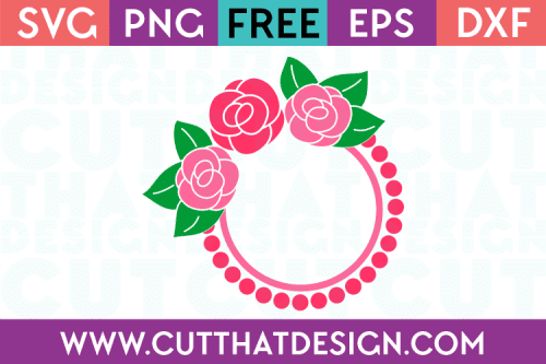 Rose Circle Monogram SVG Frame Free