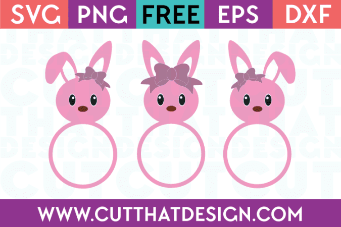 Free Easter SVG Bunny Heads with Bows