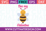 90-Bee-My-Valentine-Design Free Funny Valentines Quote SVG