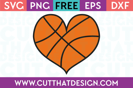 heart shaped basketball svg