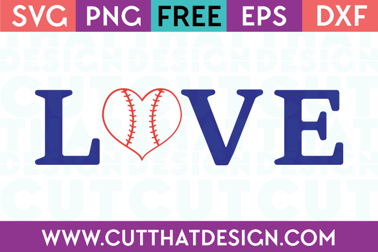 Free Baseball Love Design 2 SVG