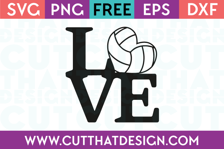 Download Free Svg Files Volleyball Love Design Cut That Design SVG, PNG, EPS, DXF File