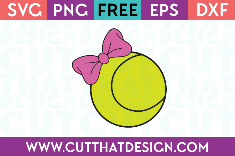Tennis Ball with Bow Design SVG