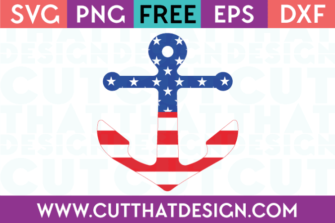 Free SVG Files Patriotic US Flag Anchor Design