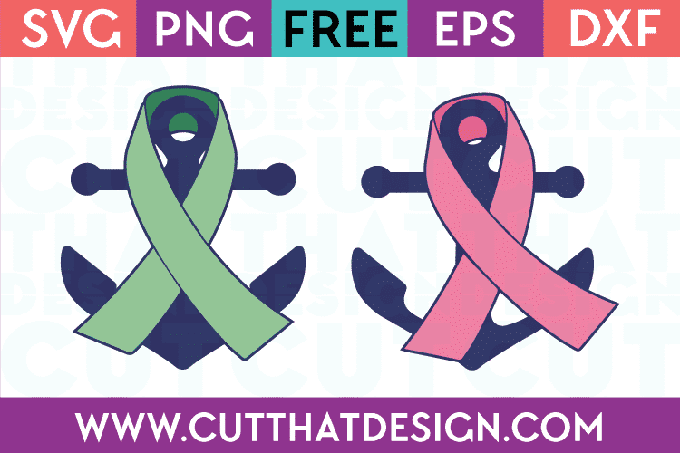 Free Awareness Ribbon Anchor Designs 2 SVG