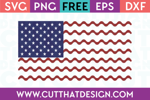 Free SVG Files USA Flag Wavy Line Design