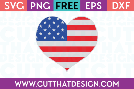 Free SVG Files USA Flag Heart Design