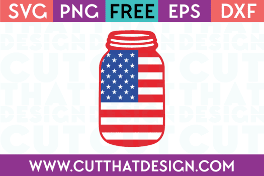 Free SVG Files USA Flag Mason Jar Design