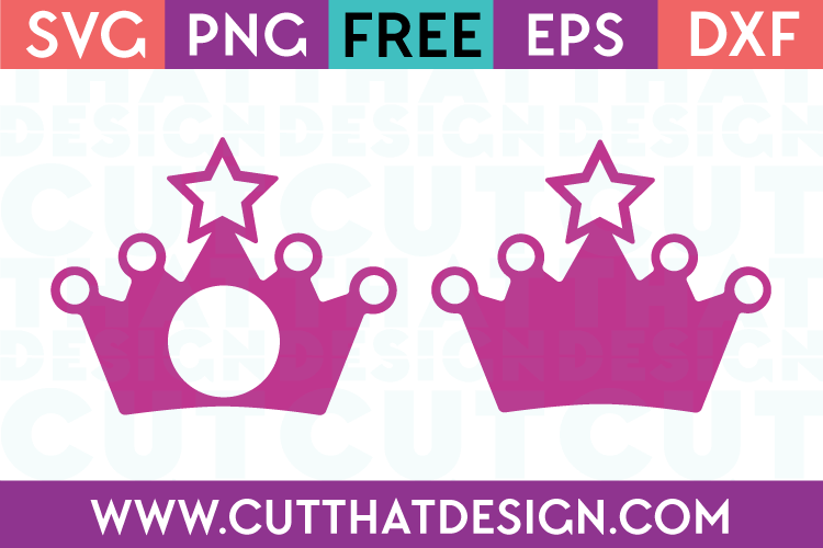 Free Princess Crown Monogram Design Set SVG