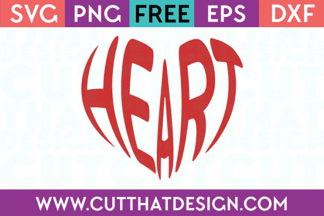 Free Heart Wordart SVG