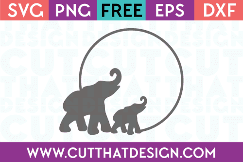 Elephant SVG Circle Frame for Cricut
