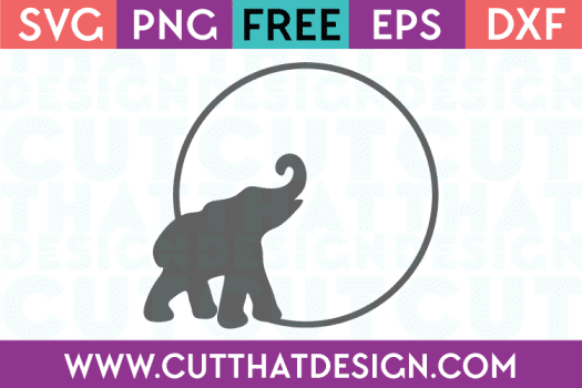 SVG Elephant Free Cutting File Circle Frame