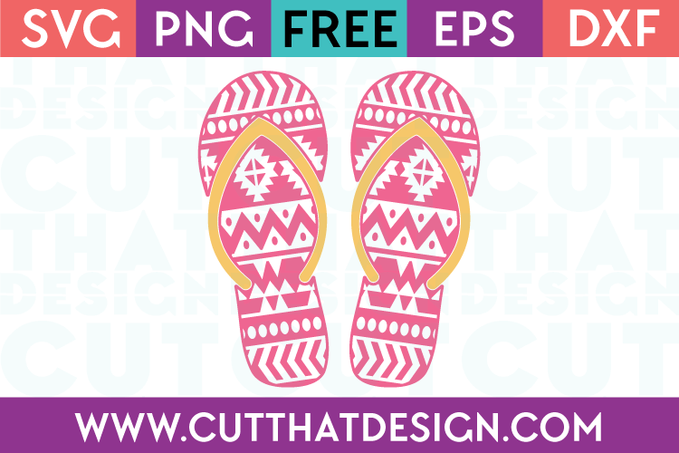 Free Flip Flop SVG Aztec Pattern