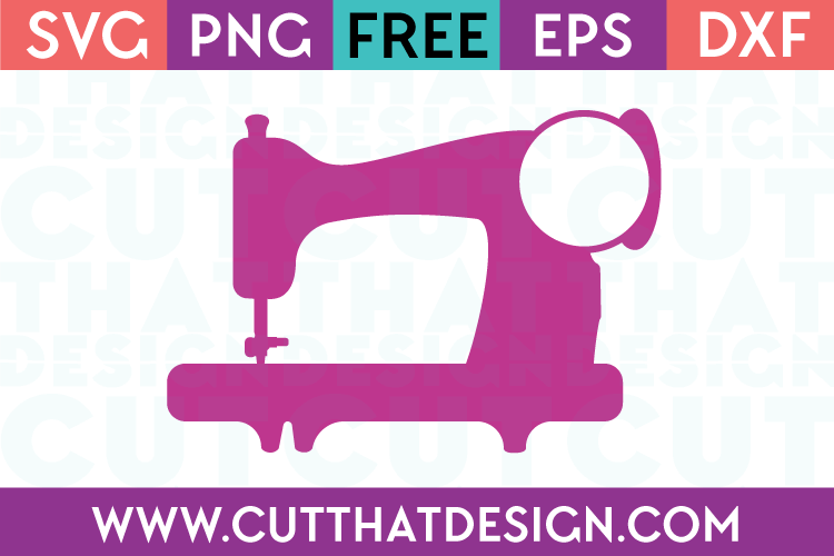 Free Sewing Machine Silhouette Monogram Design SVG