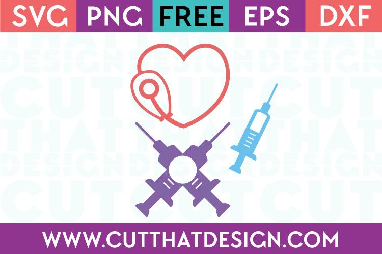 Download Nurse Stethoscope And Syringe Monogram Design Set Cut That Design