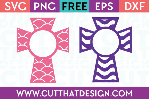 Scallop and Wavy Monogram Cross Designs Free