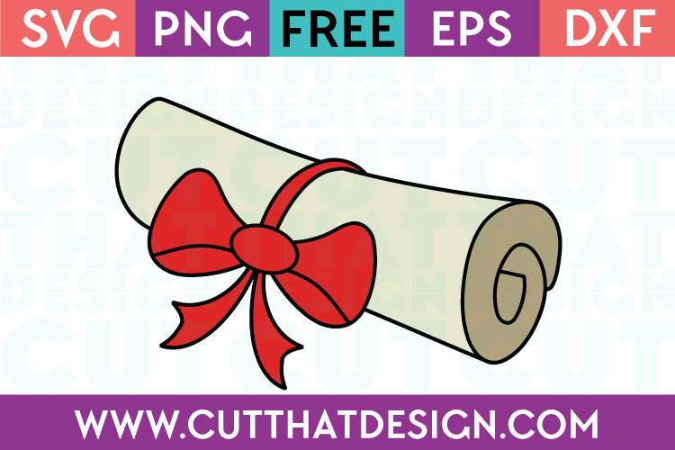 Download Free SVG Files | Graduation Scroll with Bow Cut That Design