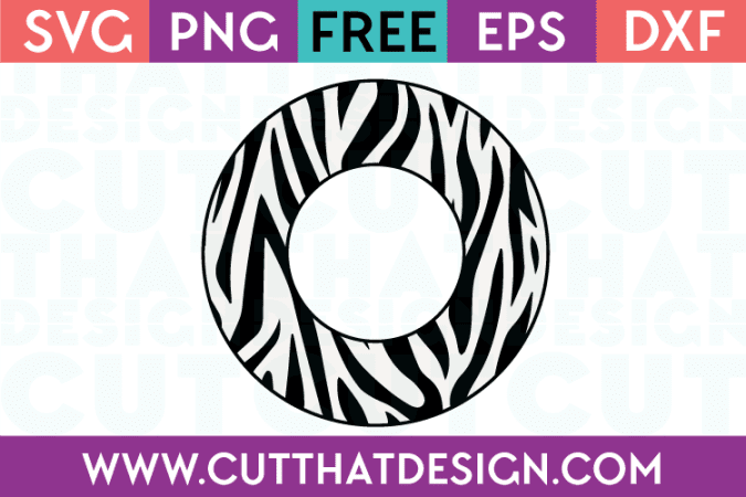 Zebra Print Circle Frame SVG
