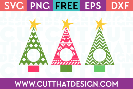 Free SVG Christmas Tree Monogram Designs Set