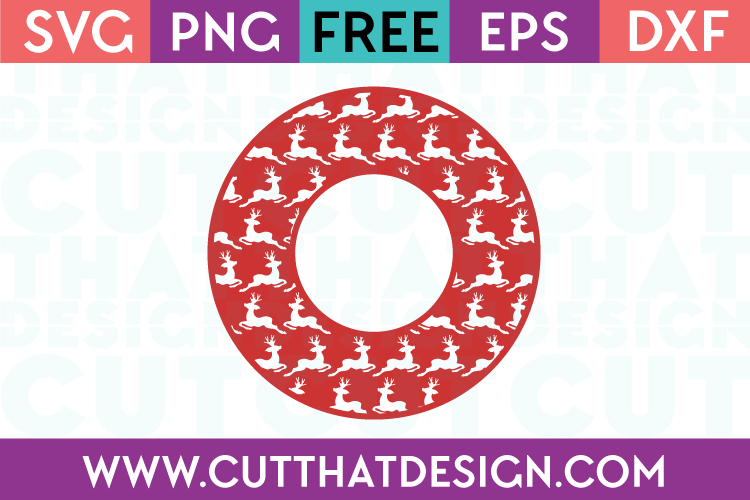 Free Reindeer Circle Frame SVG