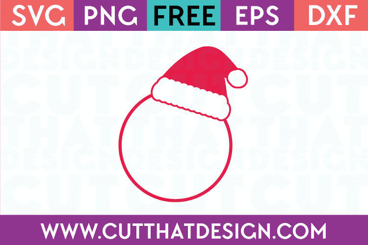 Free Santa Hat Circle Monogram Frame Design SVG