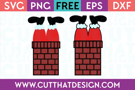 Santa Stuck in the Chimney SVG