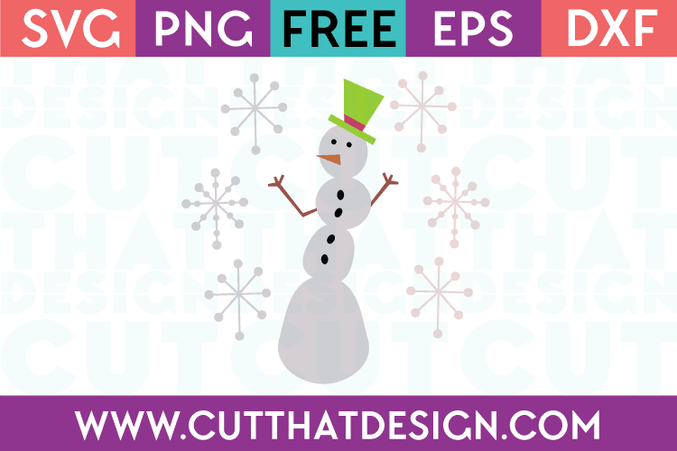 Free Snowman and Snowflakes SVG Cut File