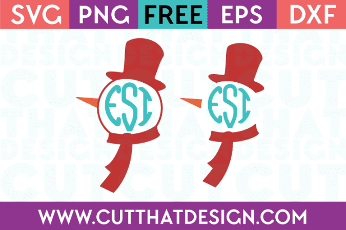 Free SVG Files Monogram Snowman Designs Set