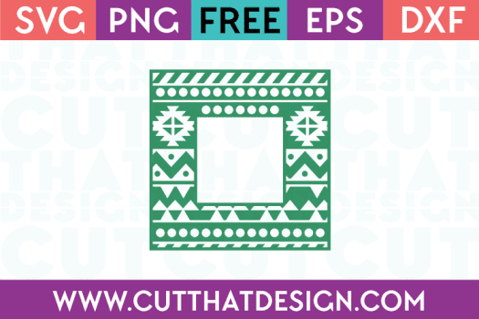 Free SVG Files Square Frame Aztec