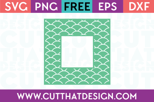 Free SVG Mermaid Pattern Square Frame