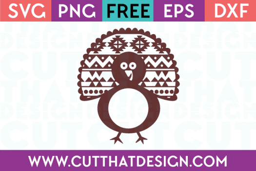 Free SVG Cutting Files Turkey Monogram Aztec