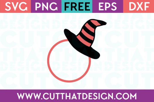 Free SVG Files Witches Hat Circle Frame Monogram