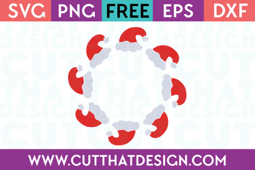Free SVG Files Santa Hat Circle Frame