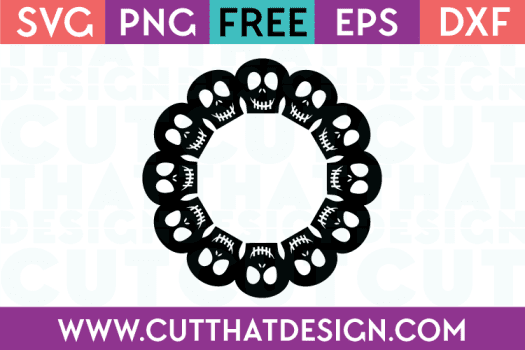 Free SVG Files Skull Circle Monogram Frame