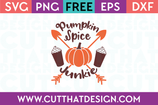 Free Pumpkin Spice Junkie Phrase SVG Cut File