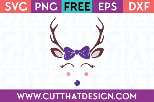 Free Reindeer with Bow SVG Cutting File