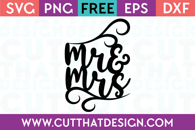 Free SVG Files Mr and Mrs Cake Topper