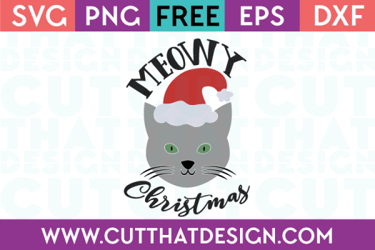 Free SVG Files Meowy Christmas Cat Design