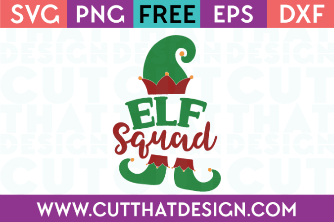 Free SVG Files Elf Squad Phrase Design