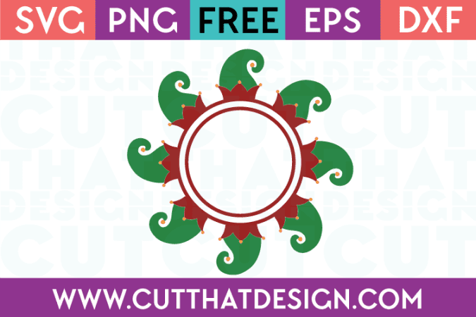 Free SVG Files Elf Hat Circle Monogram Frame