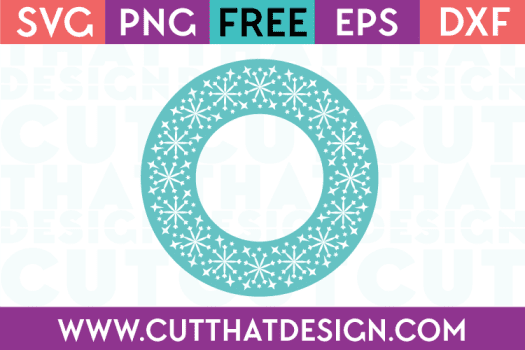 Free SVG Files Snowflake Circle Monogram Frame Design 1